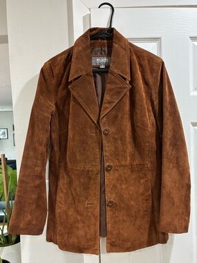 Wilsons Leather Suede Blazer Jacket Brown Genuine Leather Western Boho WM Small